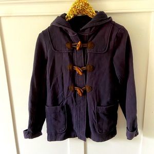 Lands End Canvas Toggle Button Navy Casual Coat